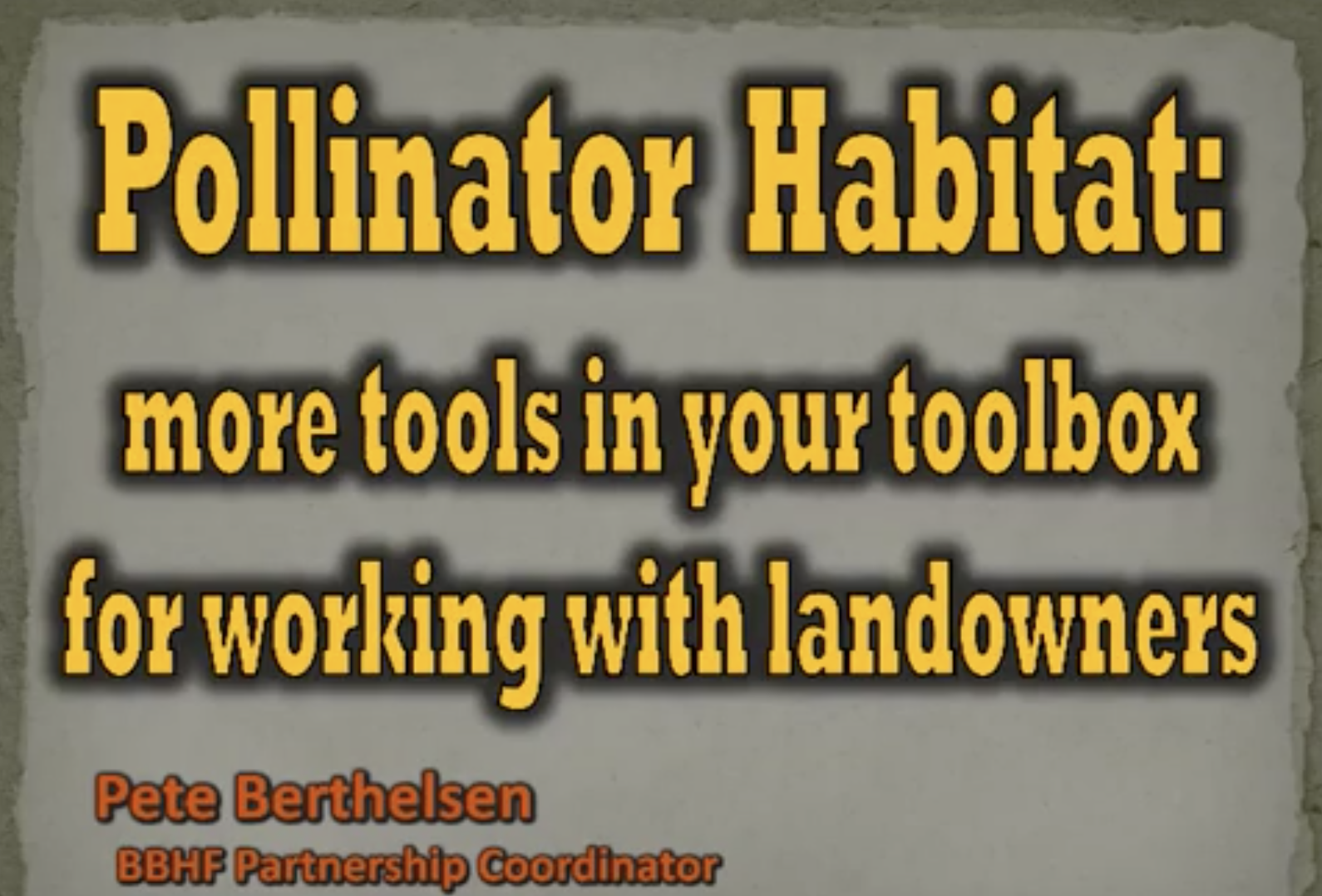 Conservation Blueprint, Pollinator Habitat Webinar, February 2021